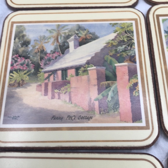 Set Of 6 Pimpernel Coasters Bermuda National Trust Cottages NWOT - Picture 6 of 10